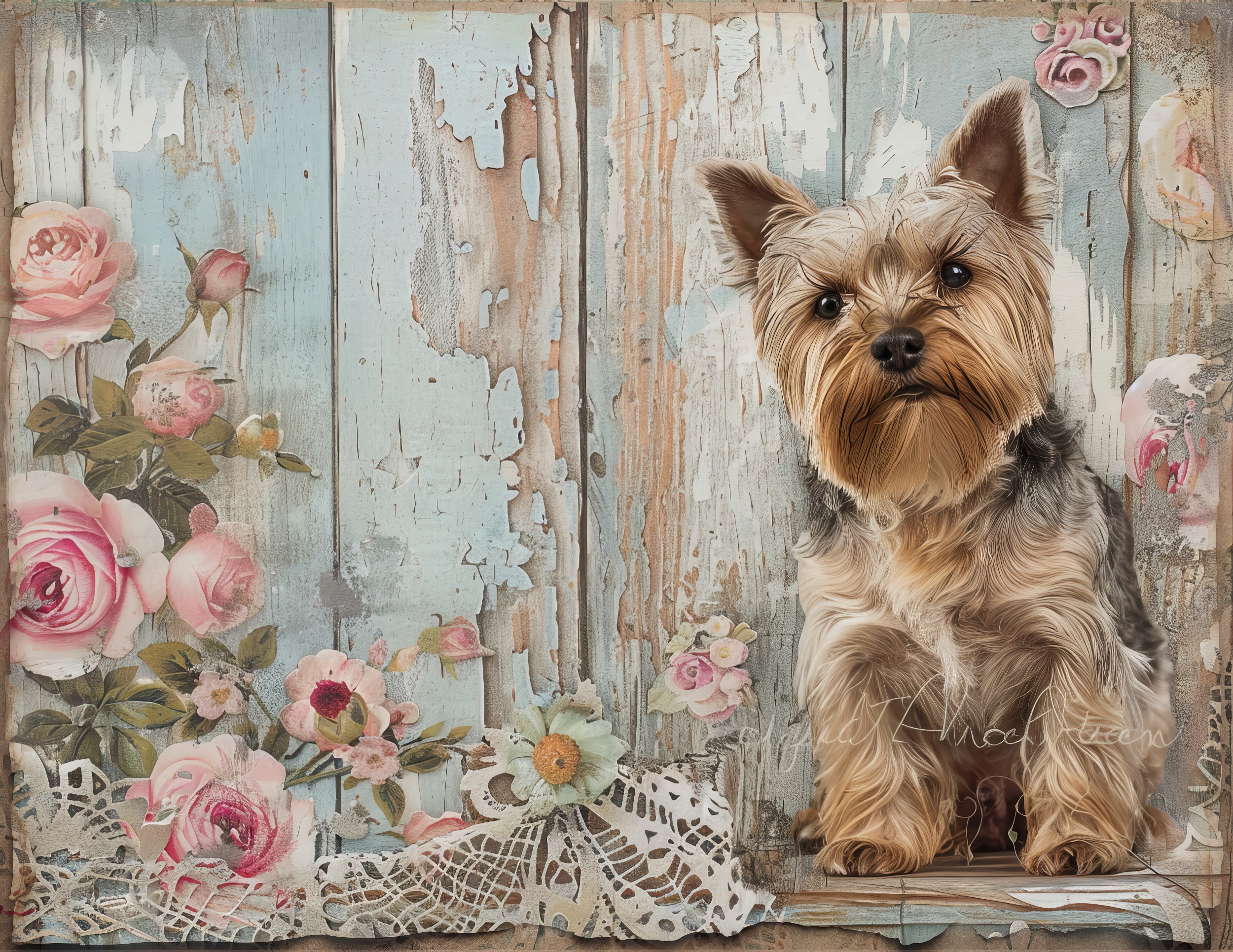 Yorkshire Terrier Junk Journal Collage Sheet Printable